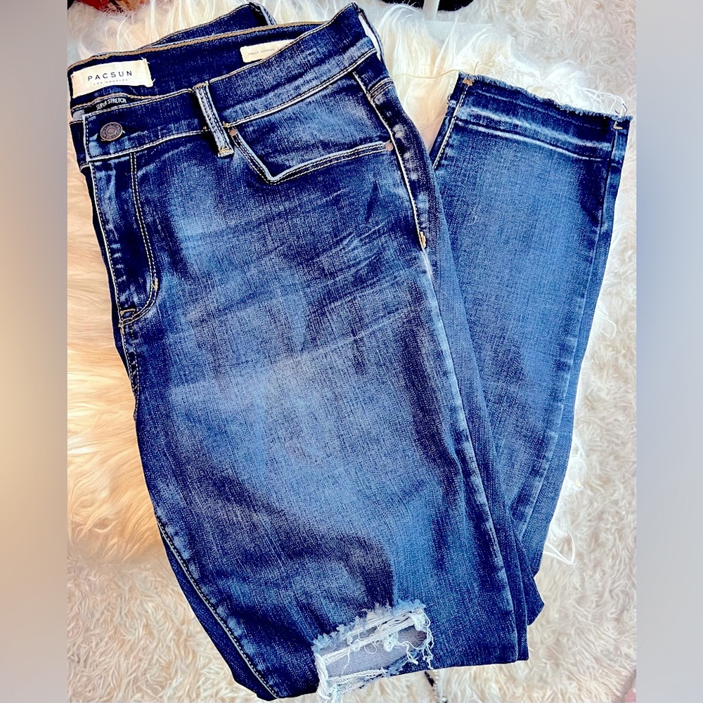 PacSun Super Stretch Distressed Skinny Jeans - 30